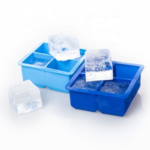 Bandeja de cubitos de hielo de silicona cuadrada <span class=keywords><strong>Jumbo</strong></span>, molde de congelador extragrande para cócteles, café y repostería - Product Image 4