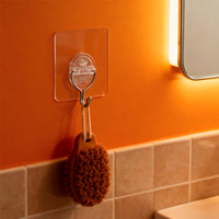 Crochets muraux auto-adhésifs transparents Ustensiles de rangement ménagers avec autocollant Nano Bolt Papier brillant en matériau PP pour accrocher