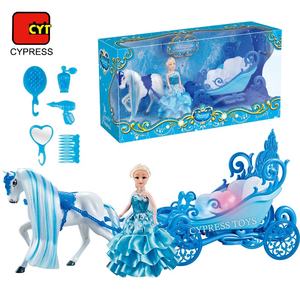 دمية على شكل أميرة النقل لعبة الحصان النقل البلاستيكية اللعب دمية جميلة للفتيات - Product Image 2