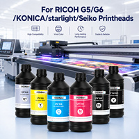 Encre UV souple neutre de 1000 ml à polymérisation LED pour imprimantes Ricoh Gen5 Gen6 G5 G6, Konica 512 1024, StarFire et Seiko