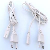 Cordon d'alimentation Kema Keur EU blanc de 1.5m avec interrupteur H03VVH2-F 2*0.75mm2