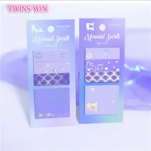 Cute packaging machine for sticky food small mermaid to acomplish sticky note pad magic water sticky beads Sticky1507