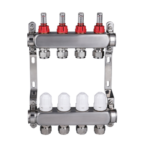 مشعاع حراري من الفولاذ المقاوم للصدأ بتصميم عصري مع <span class=keywords><strong>2</strong></span>-12 حلقة ومقياس تدفق للتدفئة الأرضية في الشقق، يعمل بجهد 230 فولت - Product Image 6