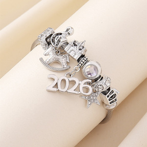 Gelang Baja Tahan Karat DIY Terbaru <span class=keywords><strong>2026</strong></span>, Gelang Liontin Kastil Kuda Kecil Bintang Modis, Hadiah Terbaik untuk Wanita - Product Image 5