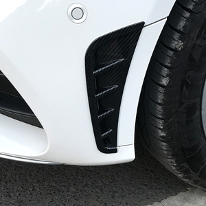 Mercedes-Benz C-Class W205 Front Bumper Air Vent <b>Decals</b> Piano Black Carbon Fiber Texture ABS Adhesive <b>Car</b> Stickers - Product Image 4
