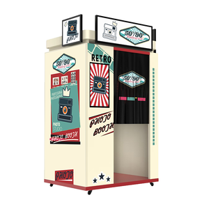 Photomaton DSLR encastré, kiosque professionnel avec imprimante <span class=keywords><strong>photo</strong></span> instantanée, machine <span class=keywords><strong>photo</strong></span> rétro vintage pour mariage, fête, événement - Product Image 4