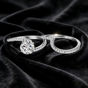 925 <b>Silver</b> Women's <b>Ring</b> Luxury Rhodium Plated Zirconia Jewelry Daily Engagement & Party Promise <b>Ring</b> <b>Set</b> - Product Image 5