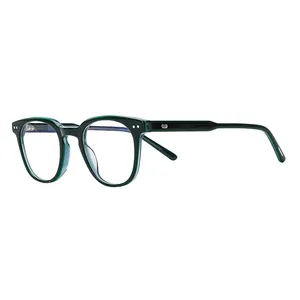Kacamata hitam persegi desain merek mewah kacamata hitam Pria Wanita bingkai kacamata hitam terpolarisasi asetat
