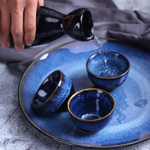 Kreatif Porselen Reaktif Jepang <span class=keywords><strong>Set</strong></span> Pot Anggur Saki <span class=keywords><strong>Set</strong></span> Cangkir <span class=keywords><strong>Sake</strong></span> Jepang dengan Nampan - Product Image 6
