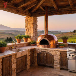 Prix d'usine, réfrigérateur double extérieur en acier inoxydable 304, barbecue intégré, armoire de cuisine avec réfrigérateur, évier, four à pizza - Product Image 2