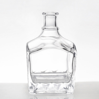 Bouteilles en verre vides de 175 ml, 375 ml, 500 ml pour spiritueux, liqueurs, vodka, whisky, vin avec bouchon