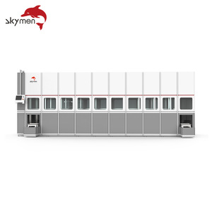 Nettoyeur à ultrasons industriel Skymen 8 bacs entièrement automatique à base d'eau et <span class=keywords><strong>de</strong></span> solvant avec manipulateur <span class=keywords><strong>de</strong></span> transfert PLC - Product Image 1