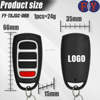 Control Remoto Universal de Radiofrecuencia FUYUN FY-TXJSC-08B de 4 Botones, Patrón ABS para Puerta de Garaje/Portón, Alcance de 30m, Llave de Repuesto