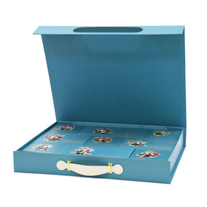 Kotak Hadiah Musiman Mewah Bahan Daur Ulang Harga Grosir Kotak Lipat Magnetik Dengan Pegangan Kulit PU - Product Image 6