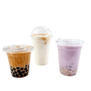 Gobelets plats jetables transparents en plastique PET de 10-24 oz pour smoothies, bubble tea, café, avec couvercle de 89 mm, personnalisables avec votre logo et votre marque - Product Image 2
