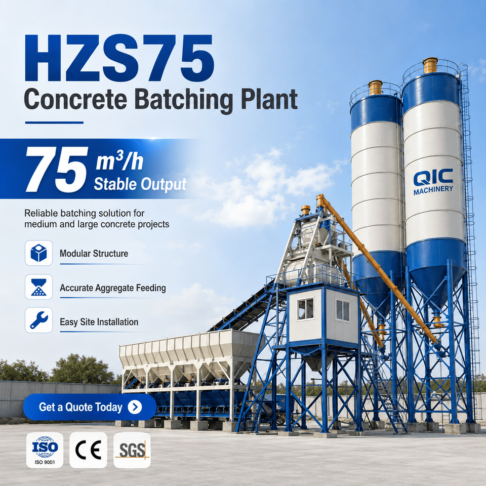 Heavy Duty Concrete Mixing Station With Smart Control Technology CE ...