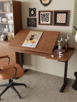 Escritorio de Madera Sólida con Altura Ajustable Eléctricamente y Inclinación Ajustable para Dibujo, Computadora, Caligrafía, Diseño y Trabajo en Casa, Modelo SZ054