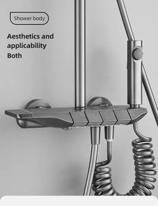 Ensemble de douche de salle de bain moderne et contemporain de luxe, robinet en laiton, mitigeur de pluie, garantie 5 ans, jet de massage huilé - Product Image 4