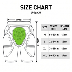 Shorts de protection rembourrés YOUNGSON pour le ski avec coussinets pour le coccyx et protections pour le snowboard, le patinage, faible MOQ, équipement de sécurité multisports - Product Image 1