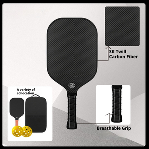 Kit de raquettes de pickleball en fibre de carbone 3K de 16 mm avec sac, balles, surface texturée à haute rotation, raquette de tennis légère, en stock - Product Image 3