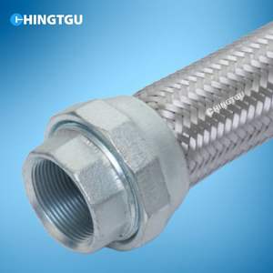 Traitement de surface lisse standard JIS résistant à basse pression Tuyau flexible tressé en acier inoxydable avec connexion Union - Product Image 4