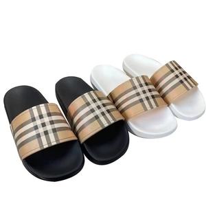 Chaussons d'été décontractés à semelle épaisse pour femmes, chaussons à carreaux tendance, rayures, port quotidien, sandales, chaussons - Product Image 2