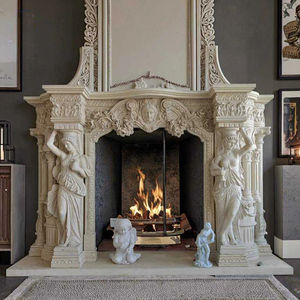 Handgeschnitzter Kamin aus Marmor im europäischen Antik-Stil mit Damenstatue, freistehend für die Hotelnutzung - Product Image 2