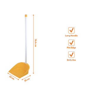 Recogedor de Polvo de Plástico PP con Mango Largo, Cerdas Suaves, Borde Plano, Ligero, Ecológico e Impermeable, 25 x 24 x 76.5 cm - Product Image 2