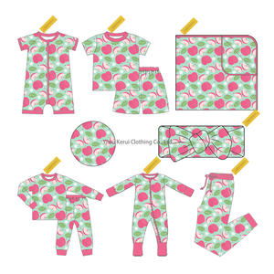 Kerui Bedruckter Kinder-Bambus-Reißverschluss-Pyjama Kinder-Baby-Strampler Bambus-Romper für Babymädchen - Product Image 4