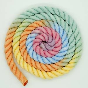 Grosir tali anjing lilit tiga untai 12mm, tali anjing dekorasi pita pola polos pelangi gradien modis klasik - Product Image 5