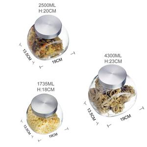 Easylife nắp thép không gỉ lưu trữ Jar thủy tinh <span class=keywords><strong>Cookie</strong></span> Jar cho nhà bếp sử dụng với nắp kim loại cà phê Jar - Product Image 3