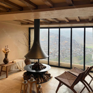 CRUISE plafond suspendu bois éthanol cheminée sans fumée laiton personnalisé grand hôtel OEM conception cheminée <span class=keywords><strong>murale</strong></span> suspendue - Product Image 2