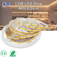 Tira de Luces LED COB Cortable de 20 m, 24 V, 480 LED, 8 mm, 10 W/m, Regulable, Flexible, Inteligente, con 3 Años de Garantía