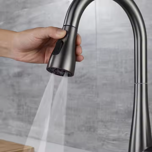 Robinet <span class=keywords><strong>de</strong></span> cuisine moderne en acier inoxydable à poignée unique, pulvérisateur extractible, multifonctionnel, avec noyau <span class=keywords><strong>de</strong></span> valve en céramique, installation facile, hôtel - Product Image 3