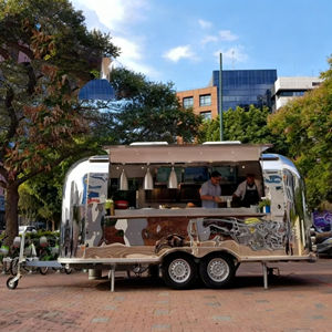 Chariot de vente ambulante personnalisé pour crème glacée, hot-dogs, restauration rapide, thé au lait, chariot de restauration mobile, cadre en acier inoxydable, 4 roues, personnalisable - Product Image 3