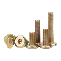 Carbon Steel SS304 Chamfered Flat Socket Screws Metric M2 M2.5 M3 M4 M5 M6 M8 M10 M12 Large Wafer Head Furniture Bolts