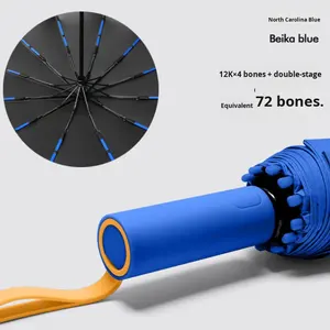 <span class=keywords><strong>Parapluie</strong></span> pare-soleil robuste entièrement automatique pour cadeaux d'affaires, pour femmes et hommes, double usage, soleil et pluie, pliable, grand modèle classique - Product Image 6