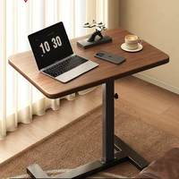 Table de chevet mobile réglable en hauteur, bureau d'ordinateur pliable, table d'appoint pour canapé de salon, bureau d'étude, table de chambre à coucher en bois