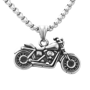 yunnique <b>Titanium</b> Steel Motorcycle Pendant Necklace Unisex Retro Style Fashion Jewelry Stainless Steel <b>Chain</b> 190125 - Product Image 4