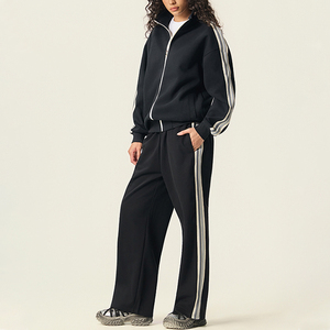 Sudadera con Capucha y Cremallera para Hombre, Estilo Oversize, Fabricante Personalizado, con Rayas Laterales, Estilo Vintage, Conjunto Deportivo con Cremallera - Product Image 3