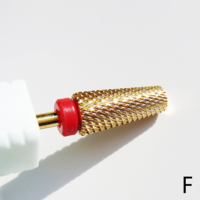 Fraise à ongles en carbure de tungstène de 7 mm de haute qualité, or violet, plate, à tête ronde, grande, pour lissage de vernis gel, 3/32 " (baril) pour fournisseur d'outils d'onglerie