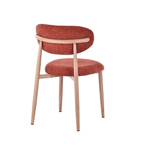 <span class=keywords><strong>Chaise</strong></span> <span class=keywords><strong>de</strong></span> salle à manger contemporaine en tissu doux avec cadre en métal couleur chêne clair - Product Image 3
