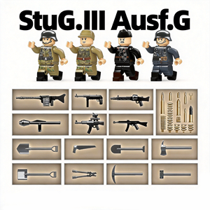 Serie de la Segunda Guerra Mundial, <span class=keywords><strong>StuG</strong></span> <span class=keywords><strong>III</strong></span> Ausf G Alemán, Escala 1:28, Vehículo Militar, Bloques de Construcción de Plástico ABS, Modelo de Juguete Unisex - Product Image 6