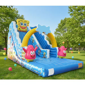 Tobogán Inflable con Diseño del Personaje <span class=keywords><strong>Bob</strong></span> <span class=keywords><strong>Esponja</strong></span>, Casa de Piña, Parque de Aventuras para Niños - Product Image 1