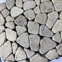 Dalles de terrasse carrées en galets blancs irréguliers emboîtables pour extérieur, 30x30cm, pour aménagement paysager, en provenance de Chine