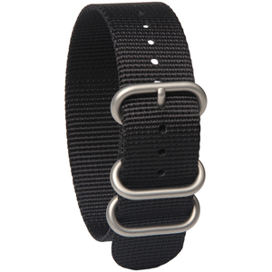 Bracelets de montre en nylon noir de première qualité de 20 mm, bracelets de montre en nylon réglables avec boucle à 3 anneaux, fabriqués en usine - Product Image 1