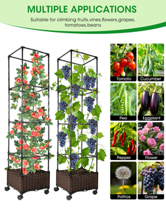 Set of Classic Square DIY Height Garden <b>Planter</b> Boxes Movable Flower <b>Pots</b> for Home Use Enhances Plant Growth - Product Image 3