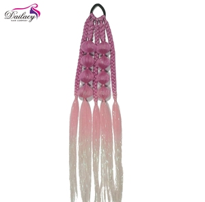 Cola de Caballo Sintética Trenzada de Fibra Resistente al Calor 2026 con Diseño de Linterna Personalizado en Múltiples Colores para Niñas - Product Image 1