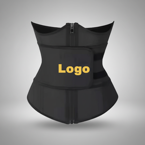 100% Latex Waist Trainer Cincher Belt Trimmer Women Open Cup Corset Lumbar Support BBL Colombian Girdle <strong>Tummy</strong> <strong>Tucker</strong> with Zipper - Product Image 1