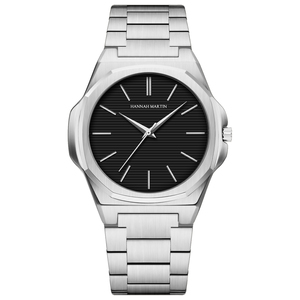 Reloj HANNAH MARTIN de Fábrica, Nuevo, Moderno, con Logotipo Personalizado, Minimalista, Set de Regalo con Correa, Ultrafino, de Cuarzo para Hombre, con Caja - Product Image 3